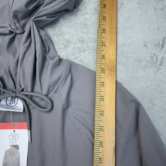 Sage Collective Women's M Hoodie Gray Nylon Spandex a2085 - Picture 4 of 7